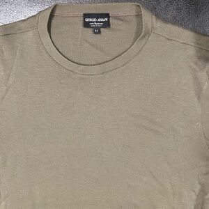 Giorgio Armani 100% Cashmere SS shirt Olive Green- EU Size 52 Made in Italy